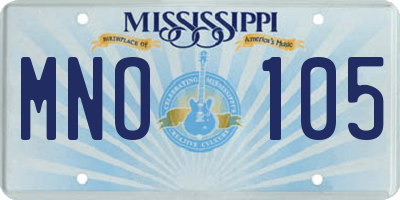 MS license plate MNO105