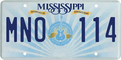 MS license plate MNO114
