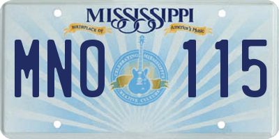 MS license plate MNO115