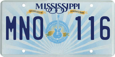 MS license plate MNO116