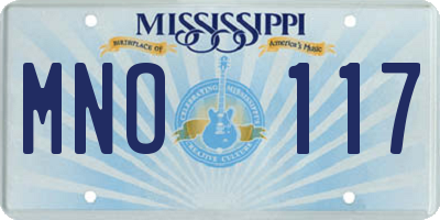 MS license plate MNO117