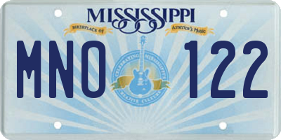 MS license plate MNO122