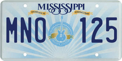 MS license plate MNO125