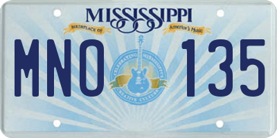 MS license plate MNO135