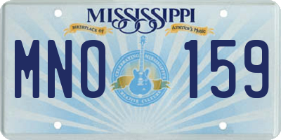 MS license plate MNO159