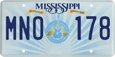 MS license plate MNO178