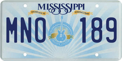 MS license plate MNO189
