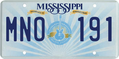 MS license plate MNO191