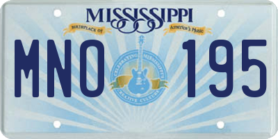 MS license plate MNO195