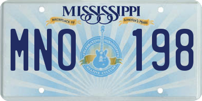 MS license plate MNO198