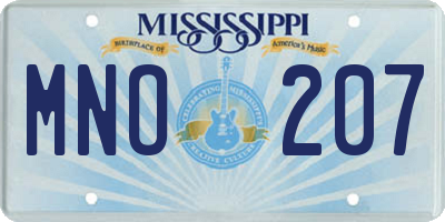 MS license plate MNO207
