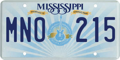 MS license plate MNO215