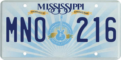 MS license plate MNO216