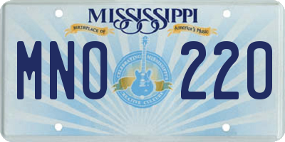 MS license plate MNO220