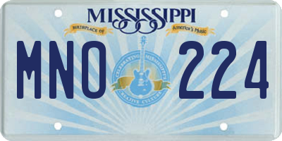 MS license plate MNO224