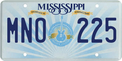 MS license plate MNO225