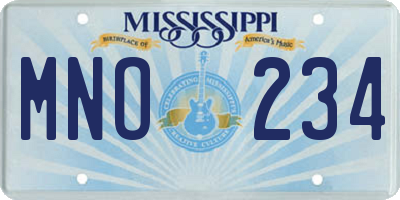 MS license plate MNO234