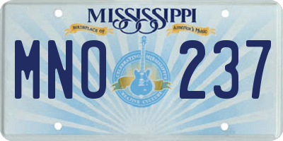 MS license plate MNO237