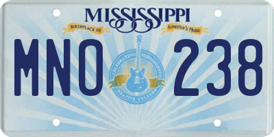 MS license plate MNO238