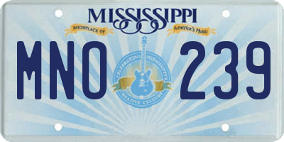 MS license plate MNO239