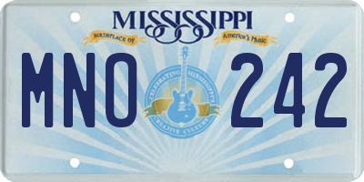 MS license plate MNO242