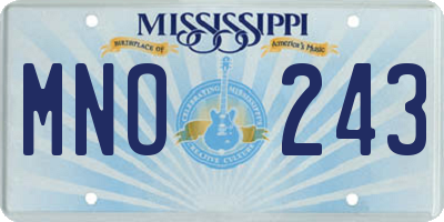 MS license plate MNO243