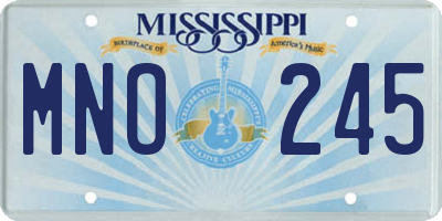 MS license plate MNO245