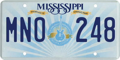 MS license plate MNO248