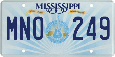 MS license plate MNO249