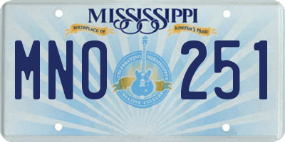 MS license plate MNO251