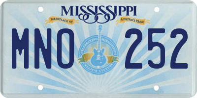 MS license plate MNO252