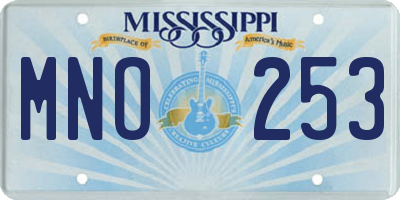 MS license plate MNO253