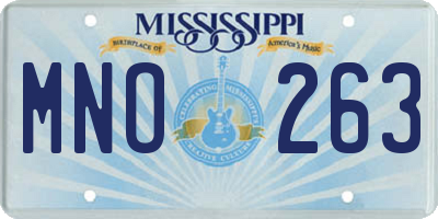 MS license plate MNO263