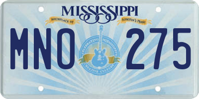 MS license plate MNO275