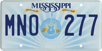 MS license plate MNO277