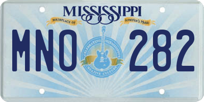 MS license plate MNO282