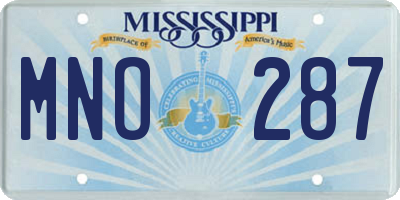 MS license plate MNO287