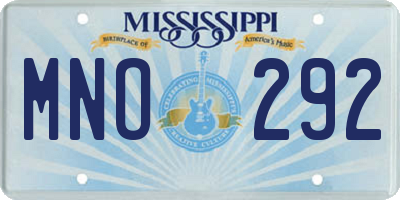MS license plate MNO292