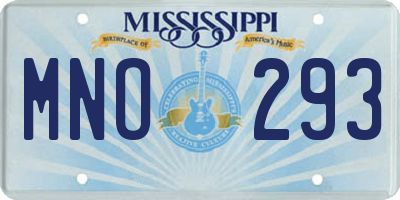 MS license plate MNO293
