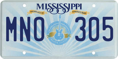 MS license plate MNO305