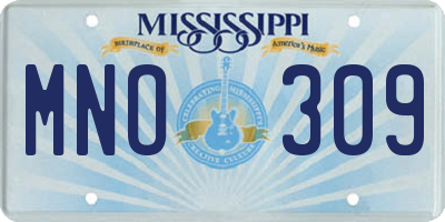 MS license plate MNO309
