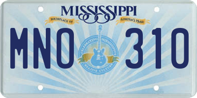 MS license plate MNO310