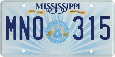 MS license plate MNO315
