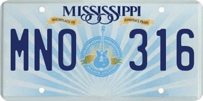 MS license plate MNO316