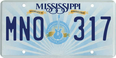MS license plate MNO317