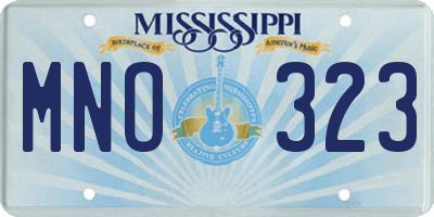 MS license plate MNO323