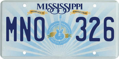 MS license plate MNO326