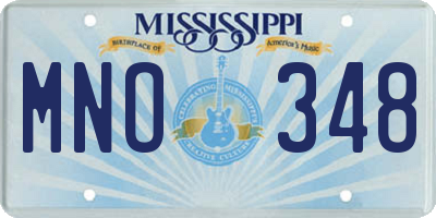 MS license plate MNO348