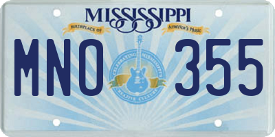 MS license plate MNO355