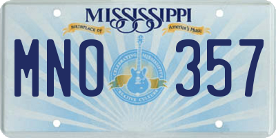 MS license plate MNO357